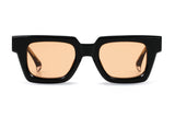 AM Eyewear Ming black amber sunglasses with chunky square acetate frame and amber tinted lenses