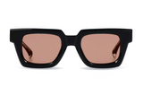 AM Eyewear Ming black photochromic rust sunglasses with chunky square acetate frame and rust tinted lenses