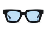 AM Eyewear Ming black blue sunglasses with chunky square acetate frame and light blue tinted lenses